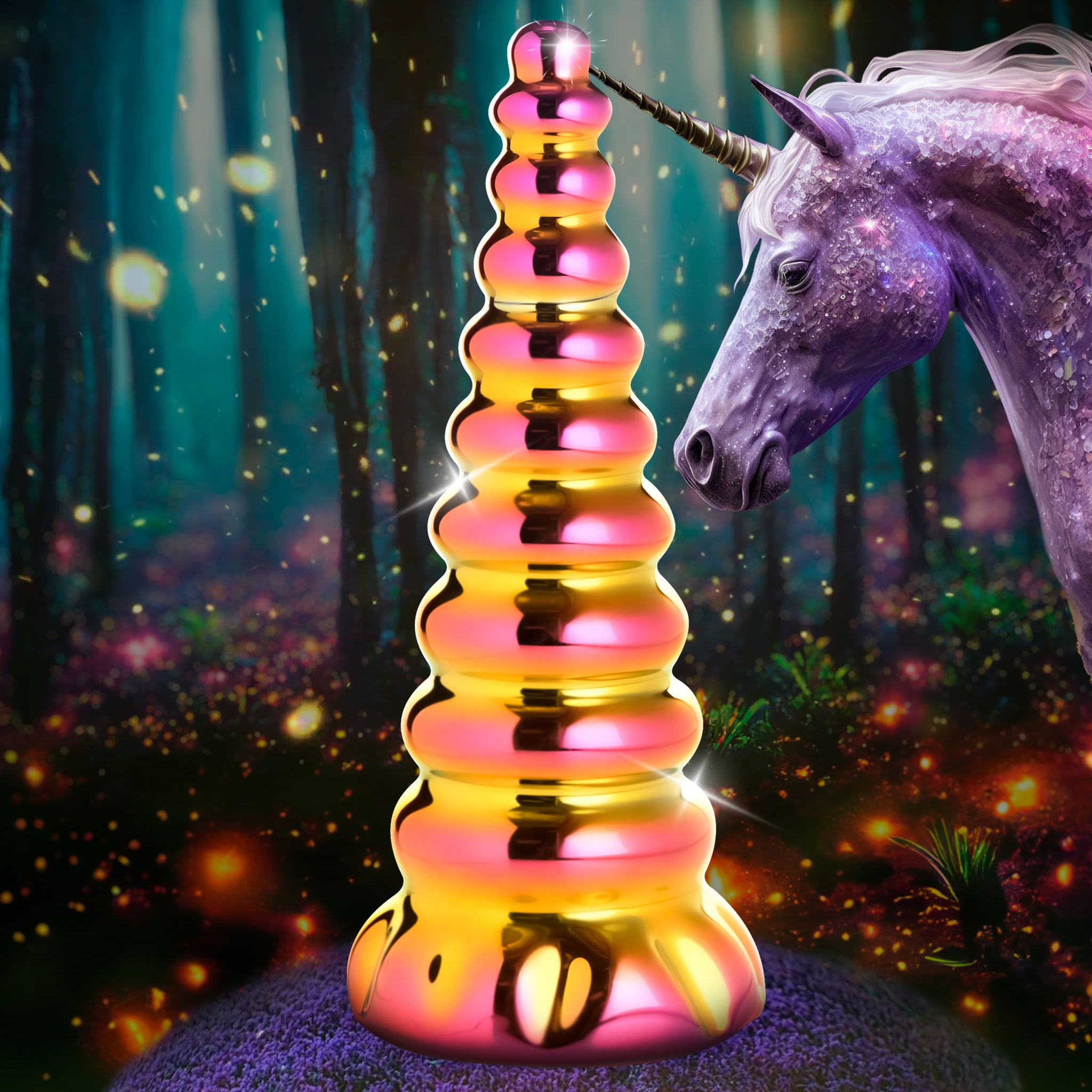 Twilight Rainbow Glass Dildo