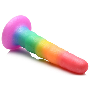 Zigzag Rainbow Silicone Dildo