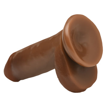 6 Inch Dong With Balls - Brown